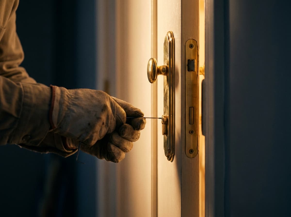 Zerstörungsfreie Türöffnung in Karlsruhe – ein Spezialwerkzeug öffnet ein zugefallenes Wohnungsschloss